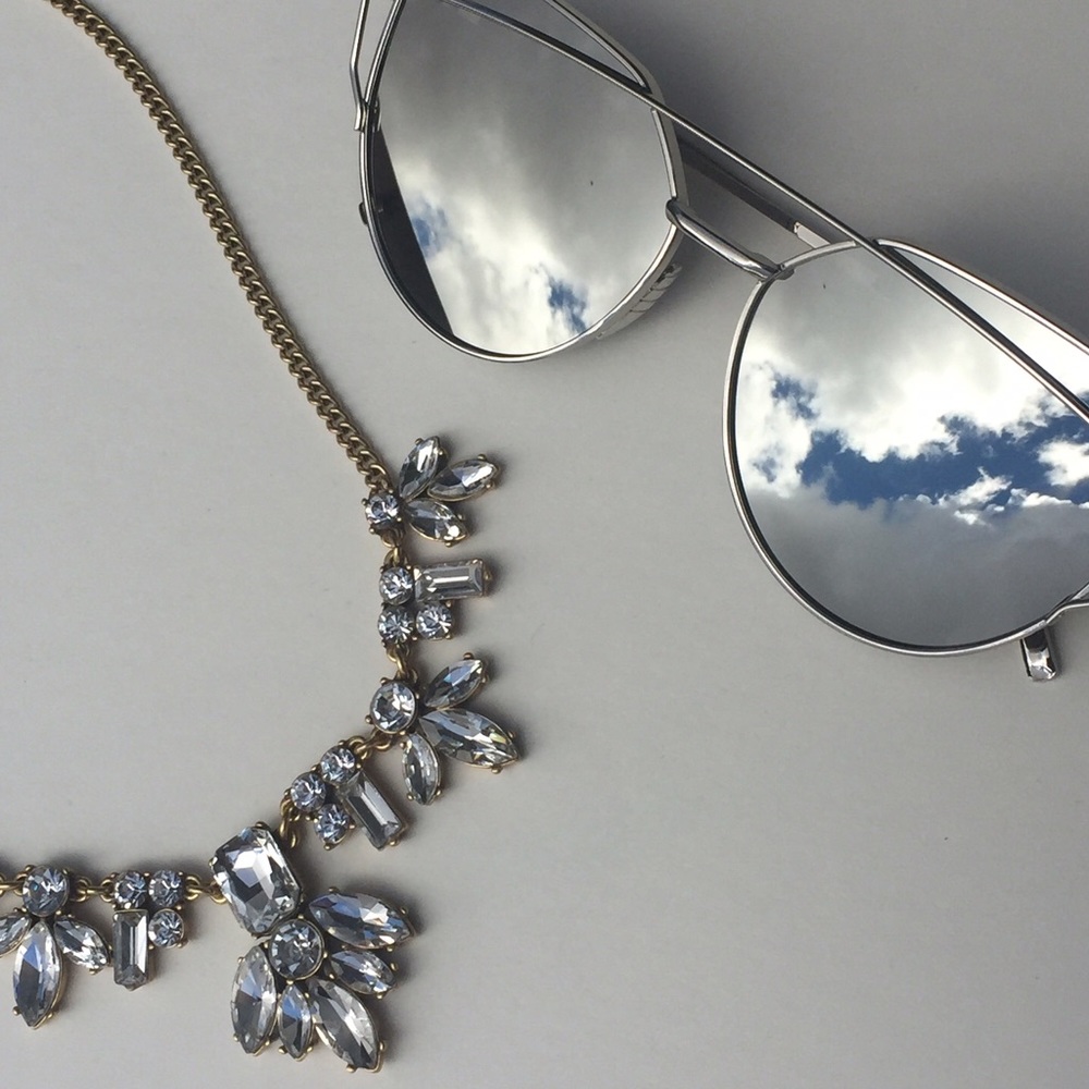 Silver Cateye Mirrored Metal Frame Sunglasses - Picture 2 of 5