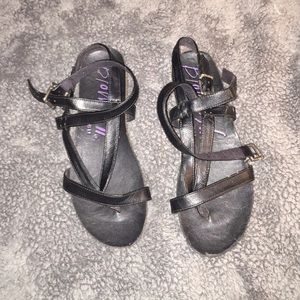 Black strapped sandals