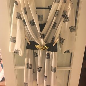 vintage black & white graphic print dress