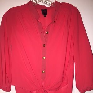 2B BEBE ( XS ) button down blouse - PINK / CORAL