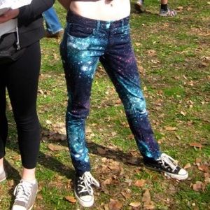 Galaxy Space Print Skinny Pants