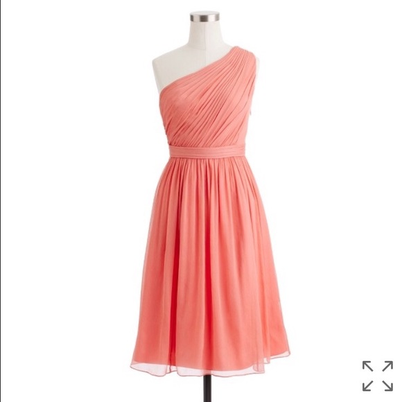 J Crew coral silk chiffon Kylie dress