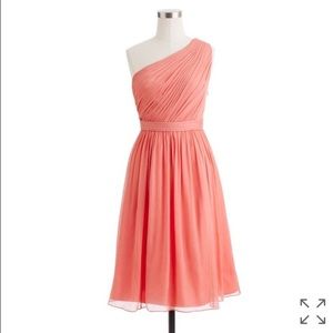 J Crew coral silk chiffon Kylie dress