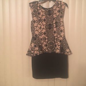 Nice tan and black mini dress