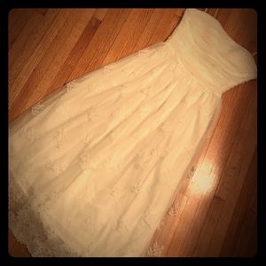 Ivory Lace Spaghetti Strap or Strapless Dress