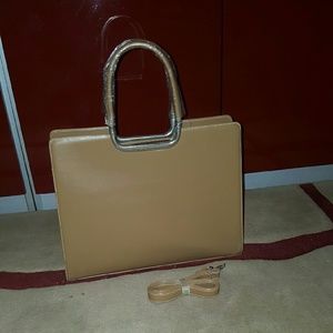 NWT vegan nude tan handbag purse