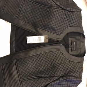 NWT BCBG MAXAZRIA Cohen Sm Black faux Leather