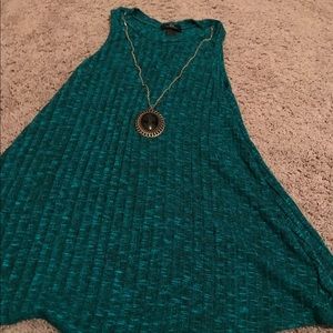 Blue/green tank blouse