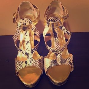Gold snake shoes