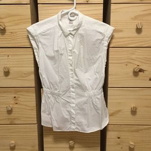 New Peplum Button-down Collared Shirt