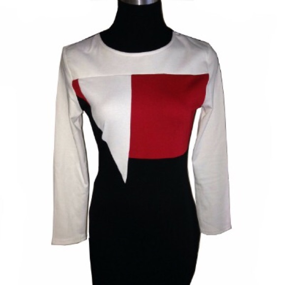 Long Sleeve Patch Pencil Dress