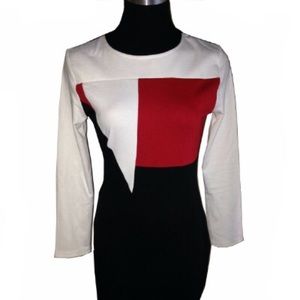 Long Sleeve Patch Pencil Dress