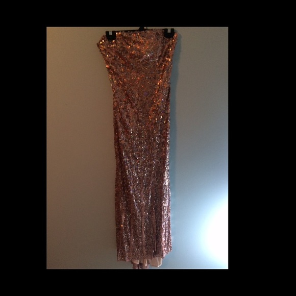 Gold sequin prom dress