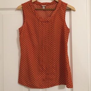 Orange polka-dot tank top