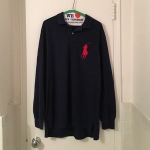 Ralph Lauren navy blue long sleeve polo