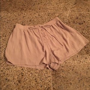 Nude/Neutral Lace Up Shorts