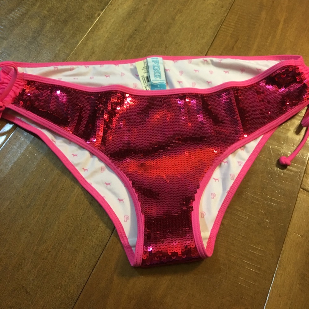 PINK sequined swim bottoms