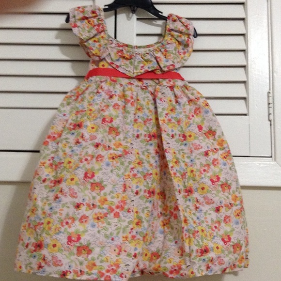 NWT Girls Smocked Pink Floral Tiered Dress 2T 3T 4T 5T Easter