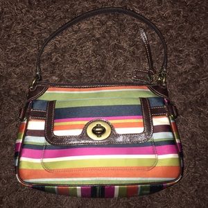 Coach purse- Legacy Stripe Top Handle