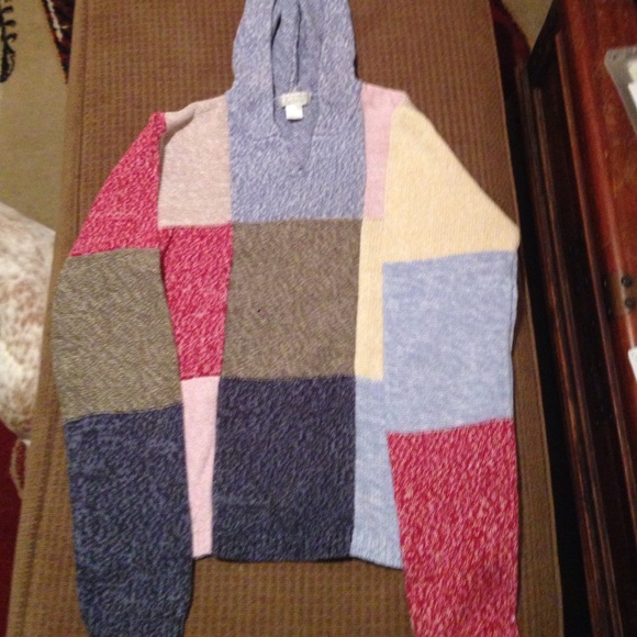 Christopher & Banks Patchy Sweater with Hood