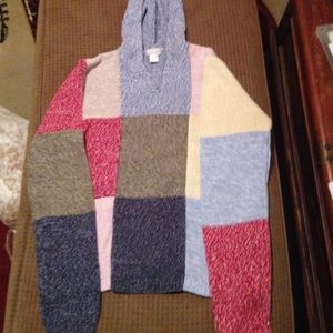 Christopher & Banks Patchy Sweater with Hood