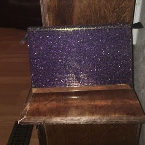 Purple leopard print clutch