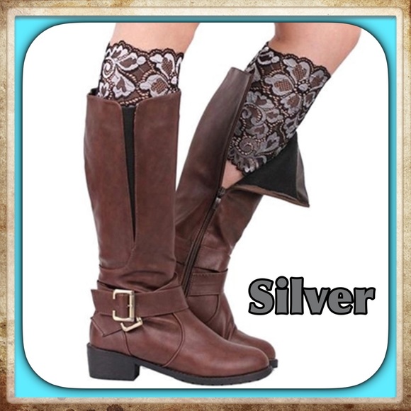 Silver Lace Leg Warmers - Picture 3 of 4