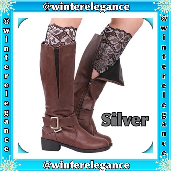 Silver Lace Leg Warmers - Picture 2 of 4