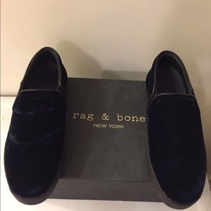 Rag and Bone Blue Velvet Kent Slip On Sneaker