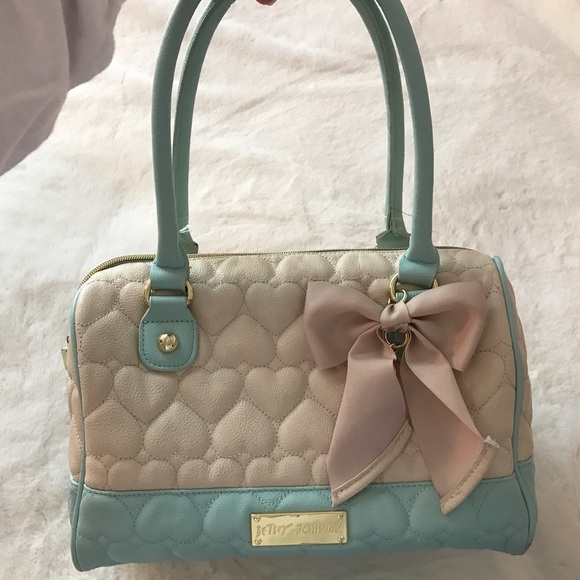 Betsey Johnson Handbags - Betsey Johnson light blue/cream purse
