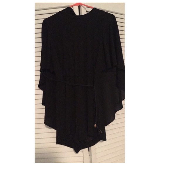 black romper with cape