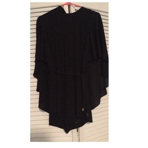 Black romper with cape attached