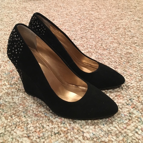 Black Suede Wedges