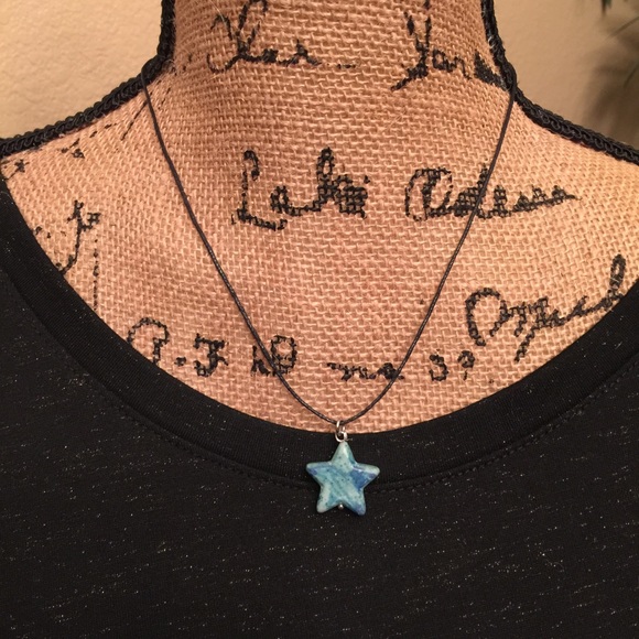 Multi Blue Howlite Star Necklace