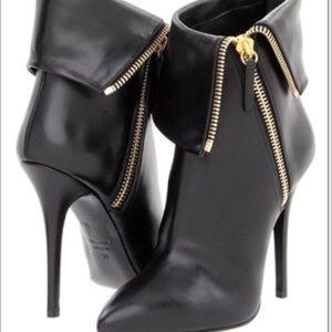 GIUSEPPE ZANOTTI fold over zipper booties - black