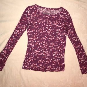 Long sleeve floral shirt.