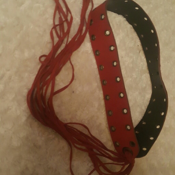 Red tie belt