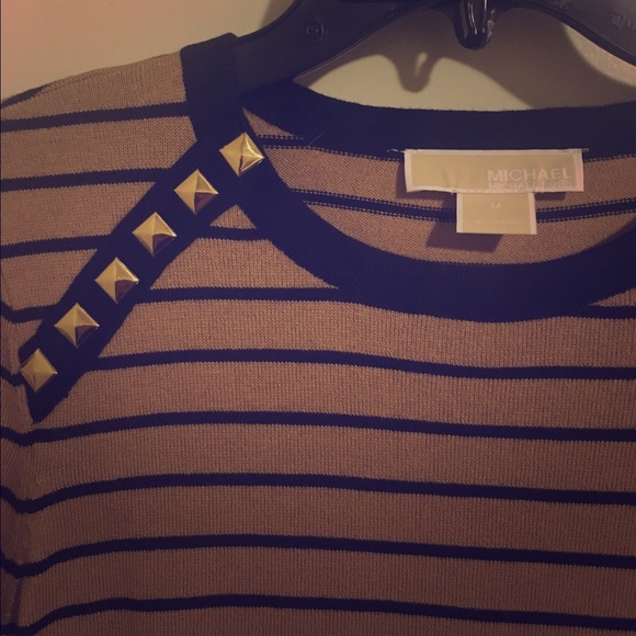 Tan and black striped Michael Kors sweater