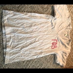 Gamma phi beta white fitted tee