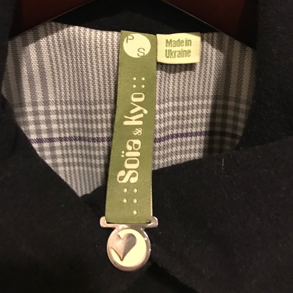 Soia and Kyo Black Wool Coat Petite Small - Picture 4 of 4