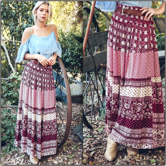 Dresses & Skirts - Multi-Print Maxi Skirt