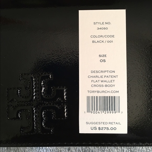 Tory Burch Charlie Patent Flat Wallet Crossbody - Picture 3 of 4