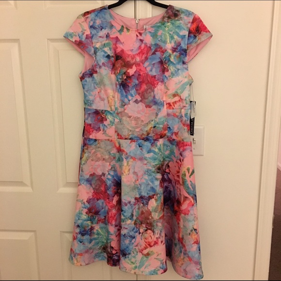 NWT Chetta B Floral Dress 10 - Picture 1 of 3