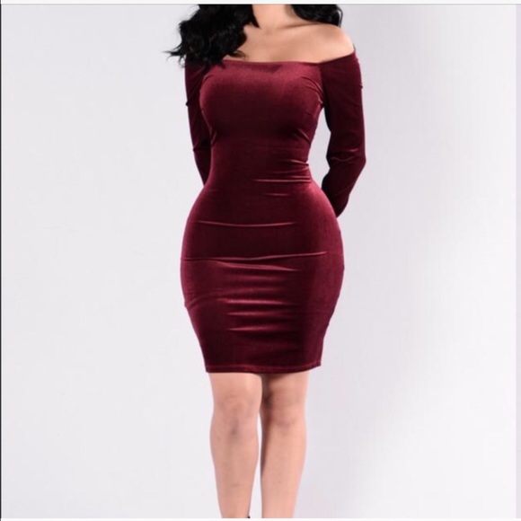 Velvet burgundy dress