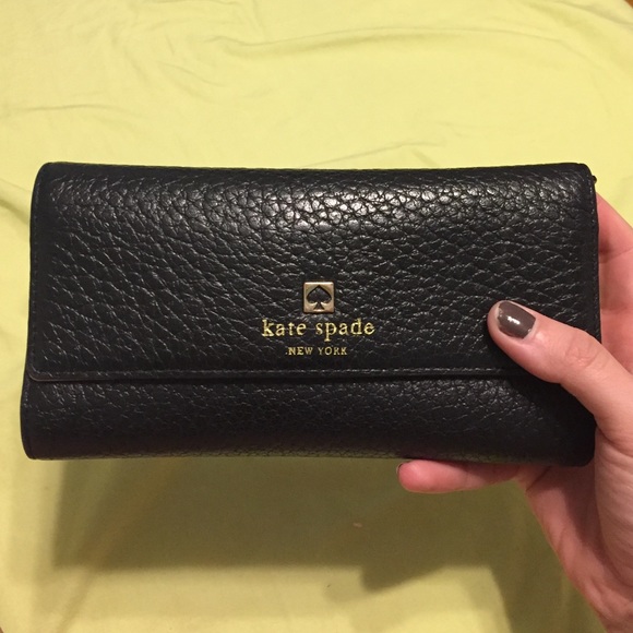 Kate Spade black leather wallet