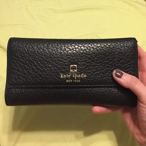 Kate Spade black leather wallet