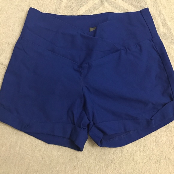 Electric blue high waist shorts