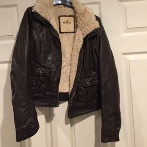 Real leather fur jacket