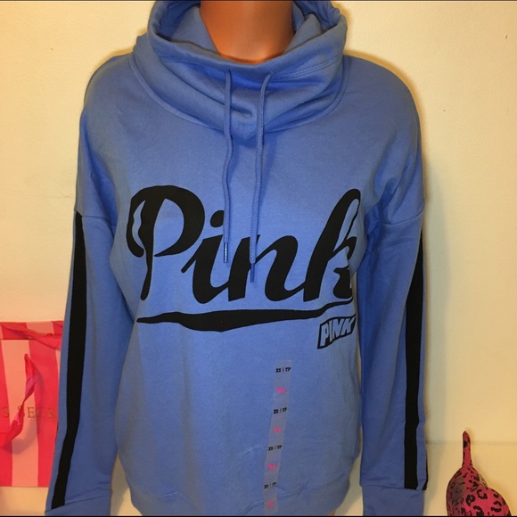 NEW PINK VS COWL NECK LOGO SWEATSHIRT - Picture 3 of 4