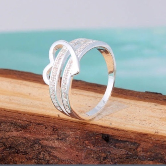 ❤️New Silver Bling Gemstone Heart Love Women - Picture 2 of 4